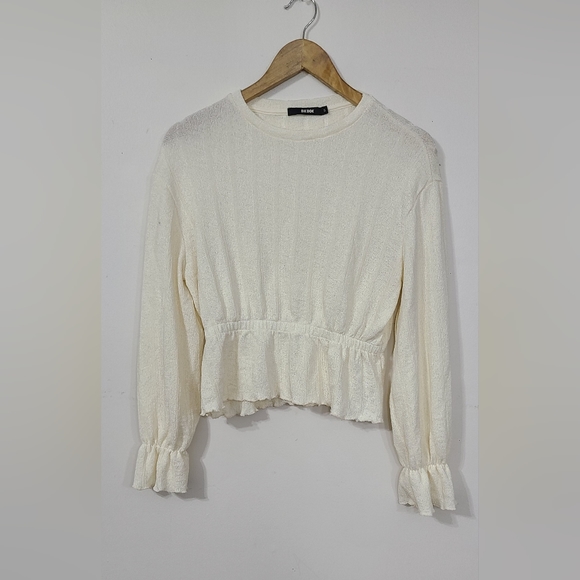 BIKBOK Cream Sweater With Bell Sleeve and Elastic Waist Bell Bottom Size Small - Picture 1 of 9